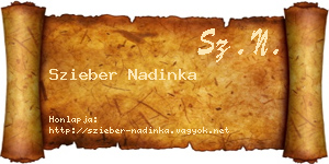 Szieber Nadinka névjegykártya